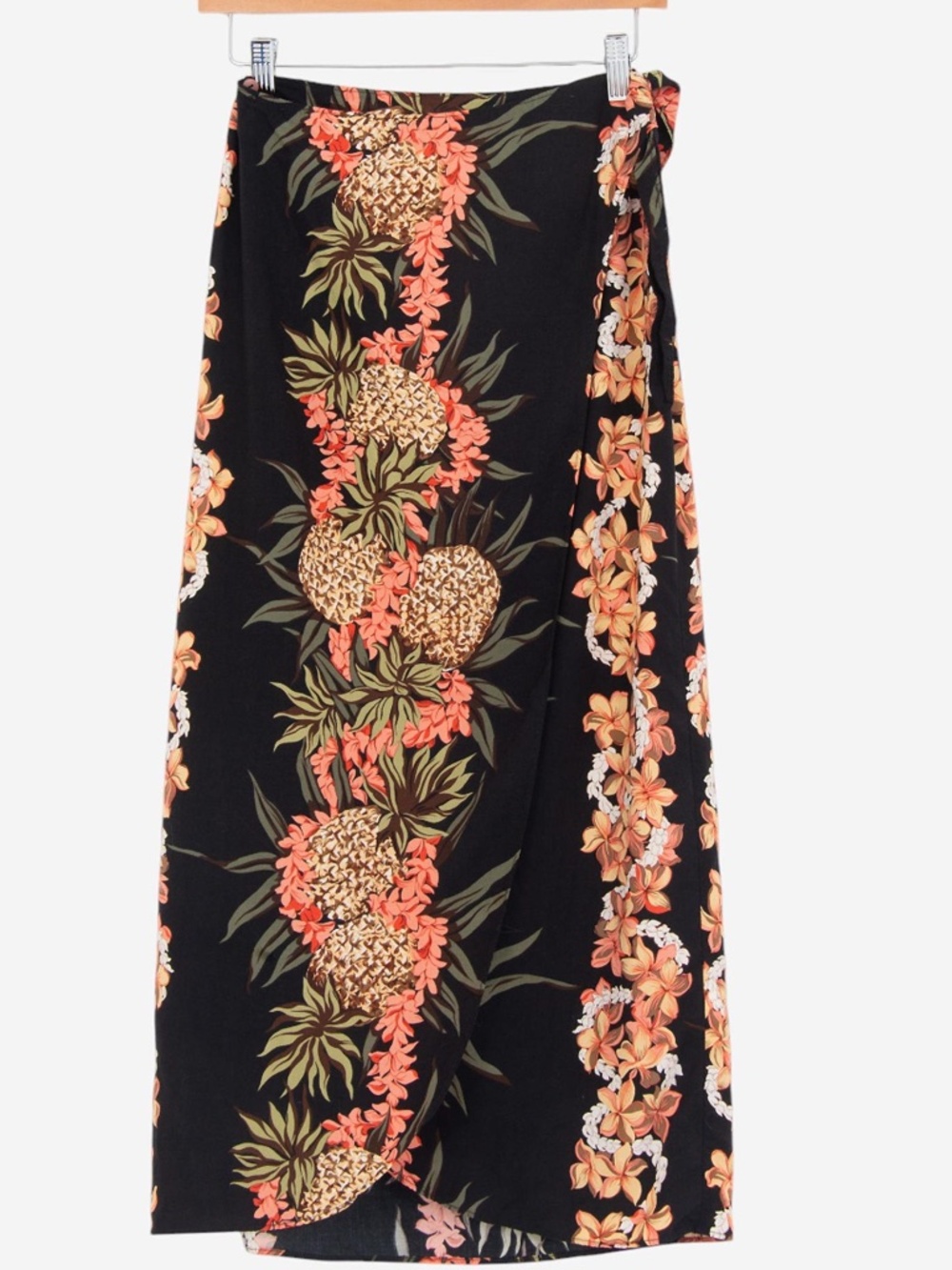 Vintage 90s Hilo Hattie Hawaiian Pineapple Floral Wrap Skirt (XS-S)